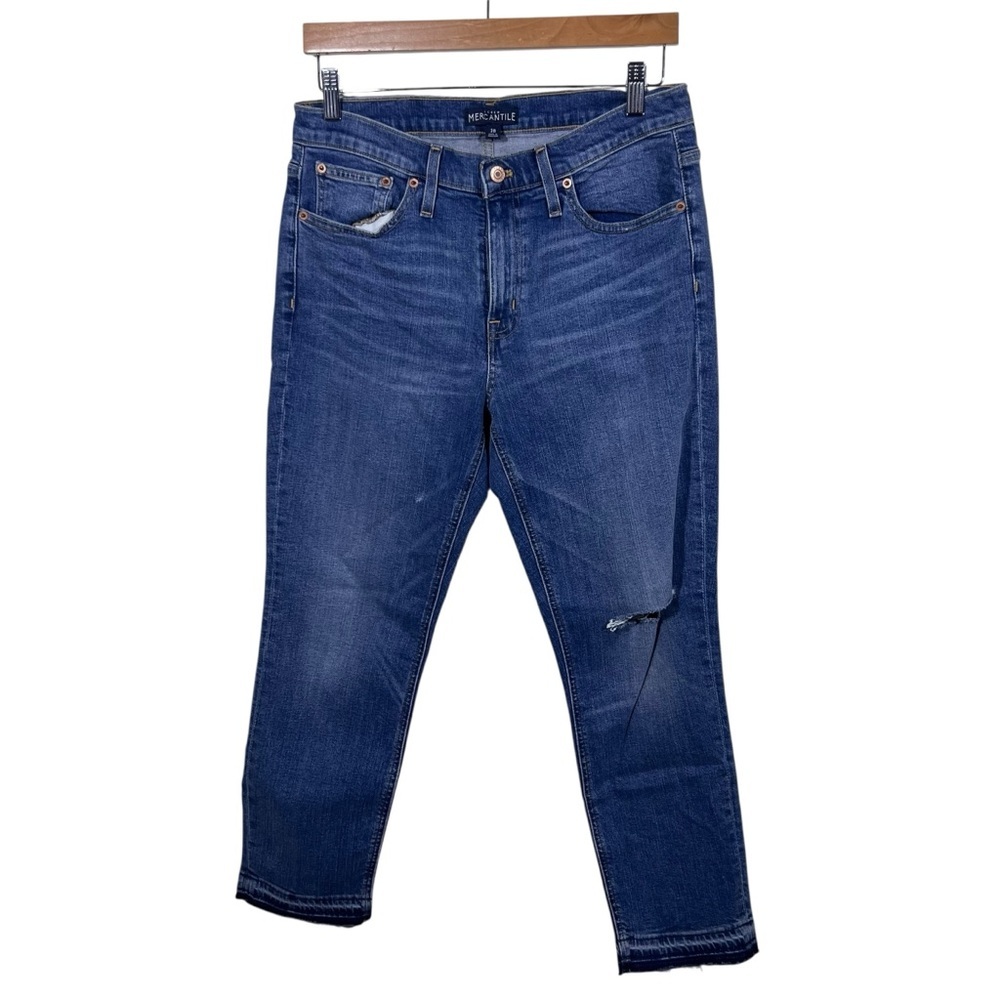 J.Crew Mercantile Slim boyfriend jean with distressed details Size 28